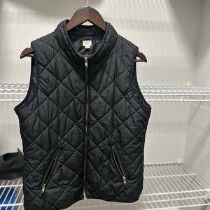 Crown & Ivy Quilted Vest with Gold Accents